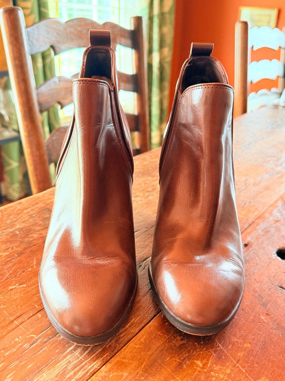 Michael Kors Brown Leather Chelsea Ankle Booties